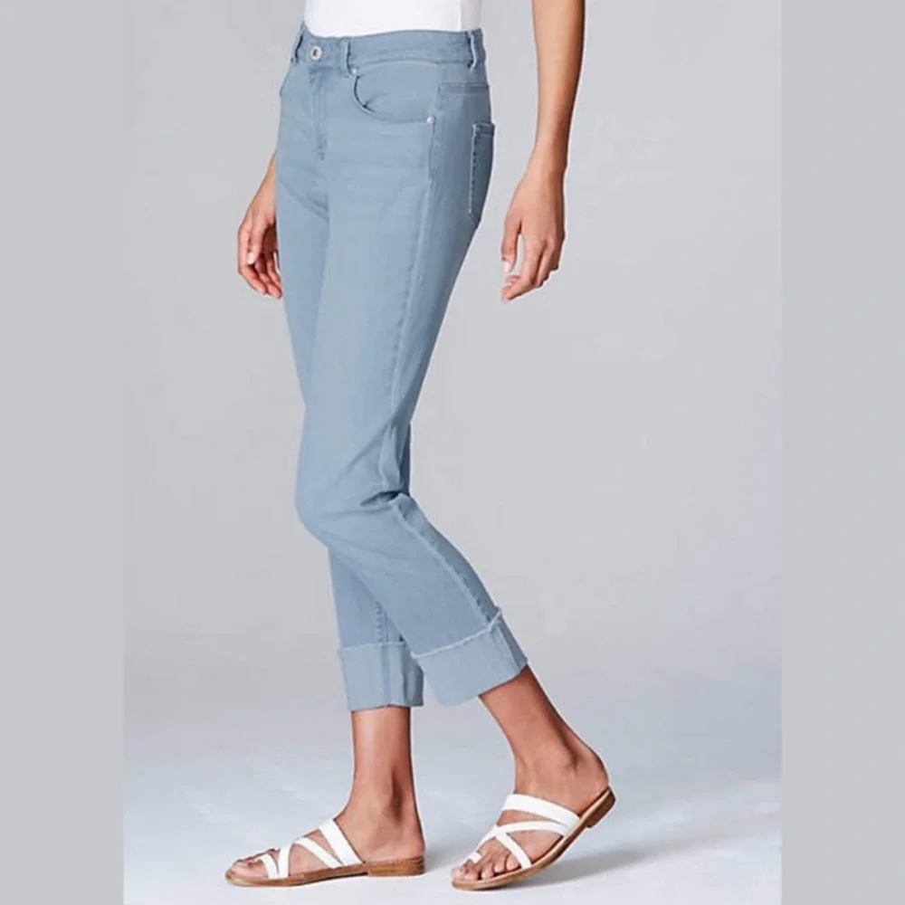 J. Jill Light Wash Authentic Fit Cuffed Cropped Jeans - Picture 11 of 11